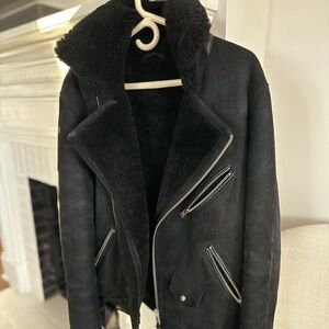 All Saints Men’s Terro Shearling Leather Biker Jacket